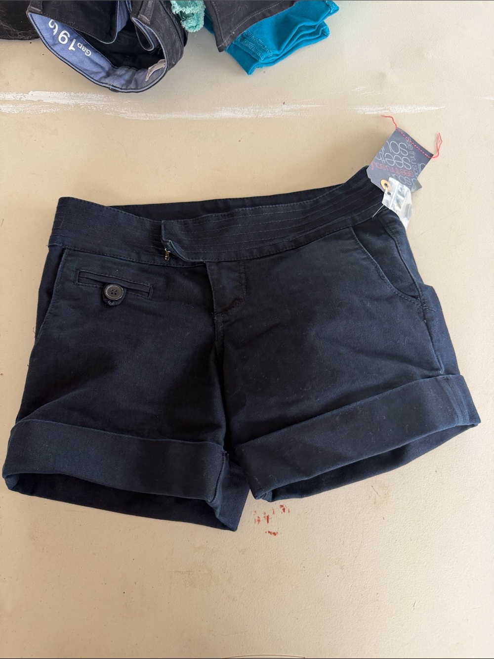 NWT See Thru Soul Navy Cuffed Women's Jean Shorts